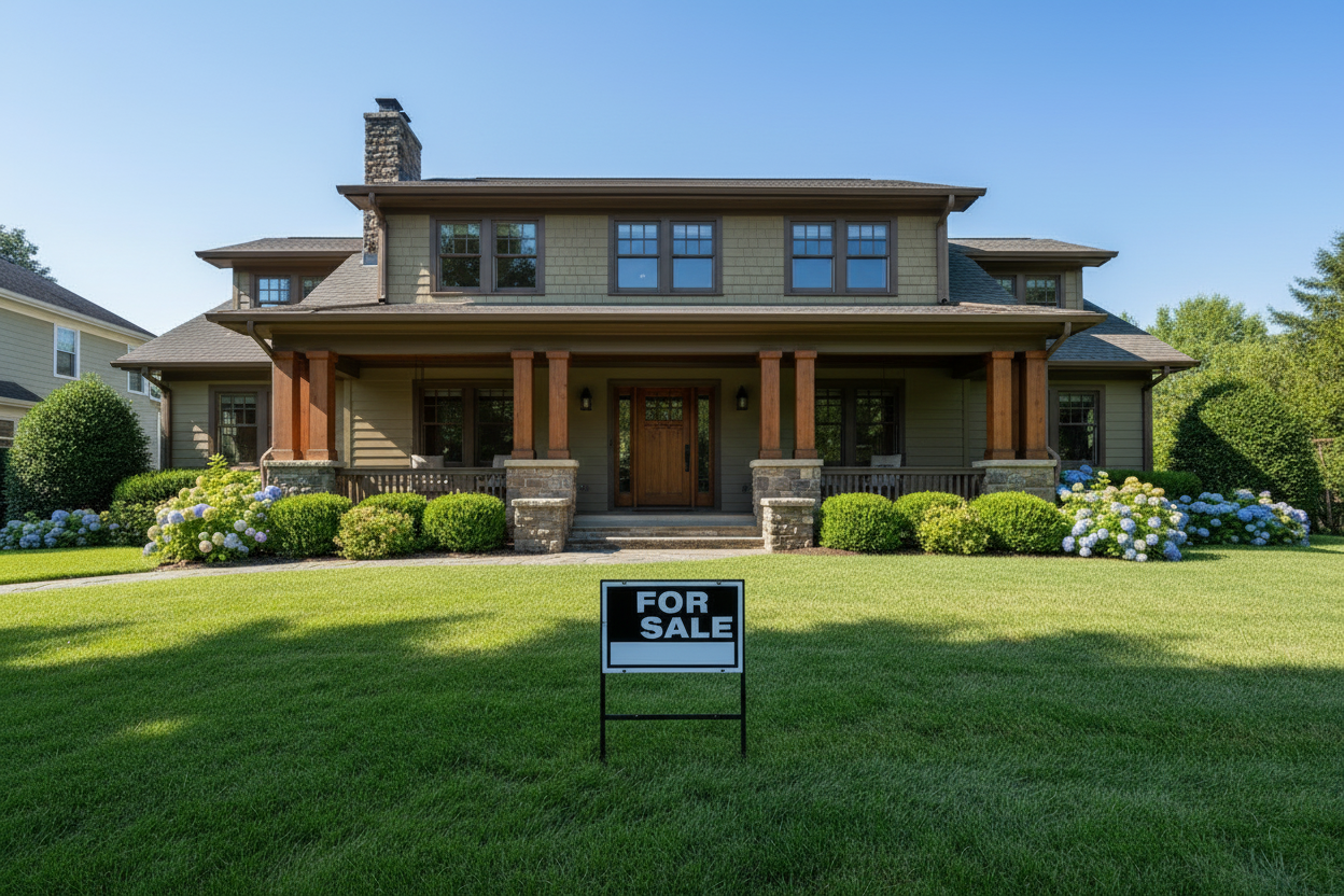 For Sale Sign Craftsman Home